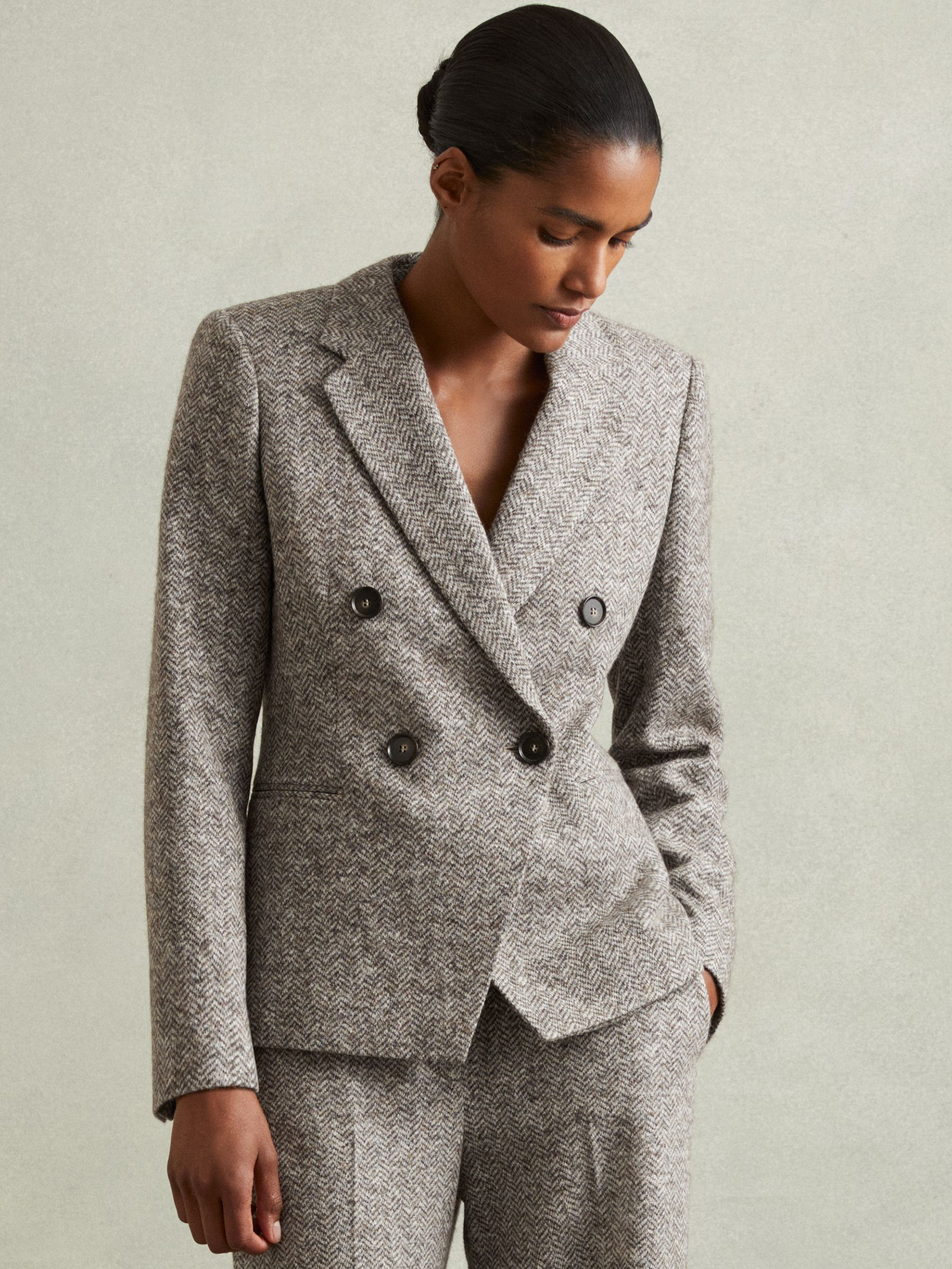 Reiss Wool and Cotton-Blend Tweed Suit Jacket in Grey - REISS | Reiss UK