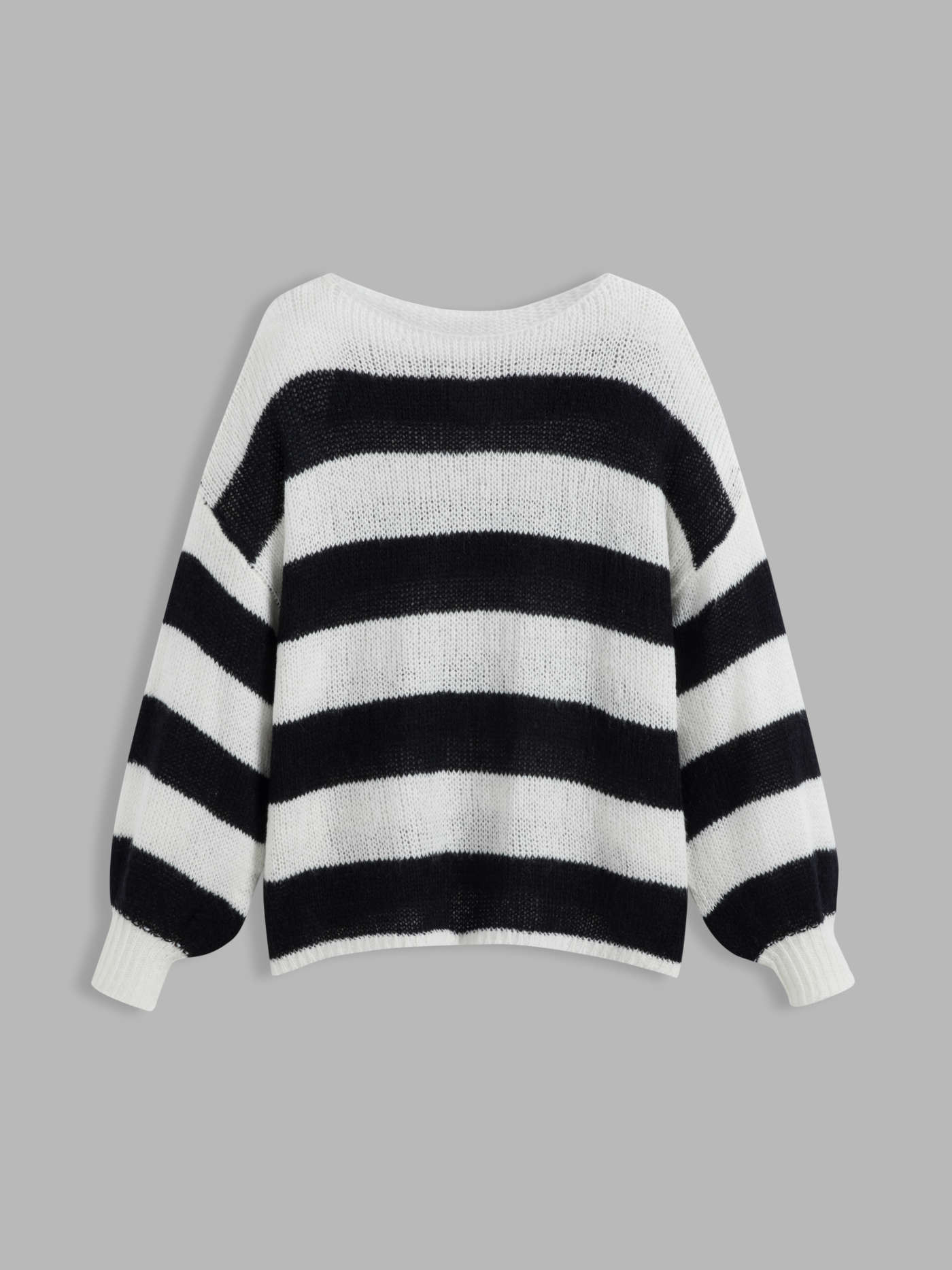 Knit Boat Neck Striped Long Sleeve Sweater | Cider