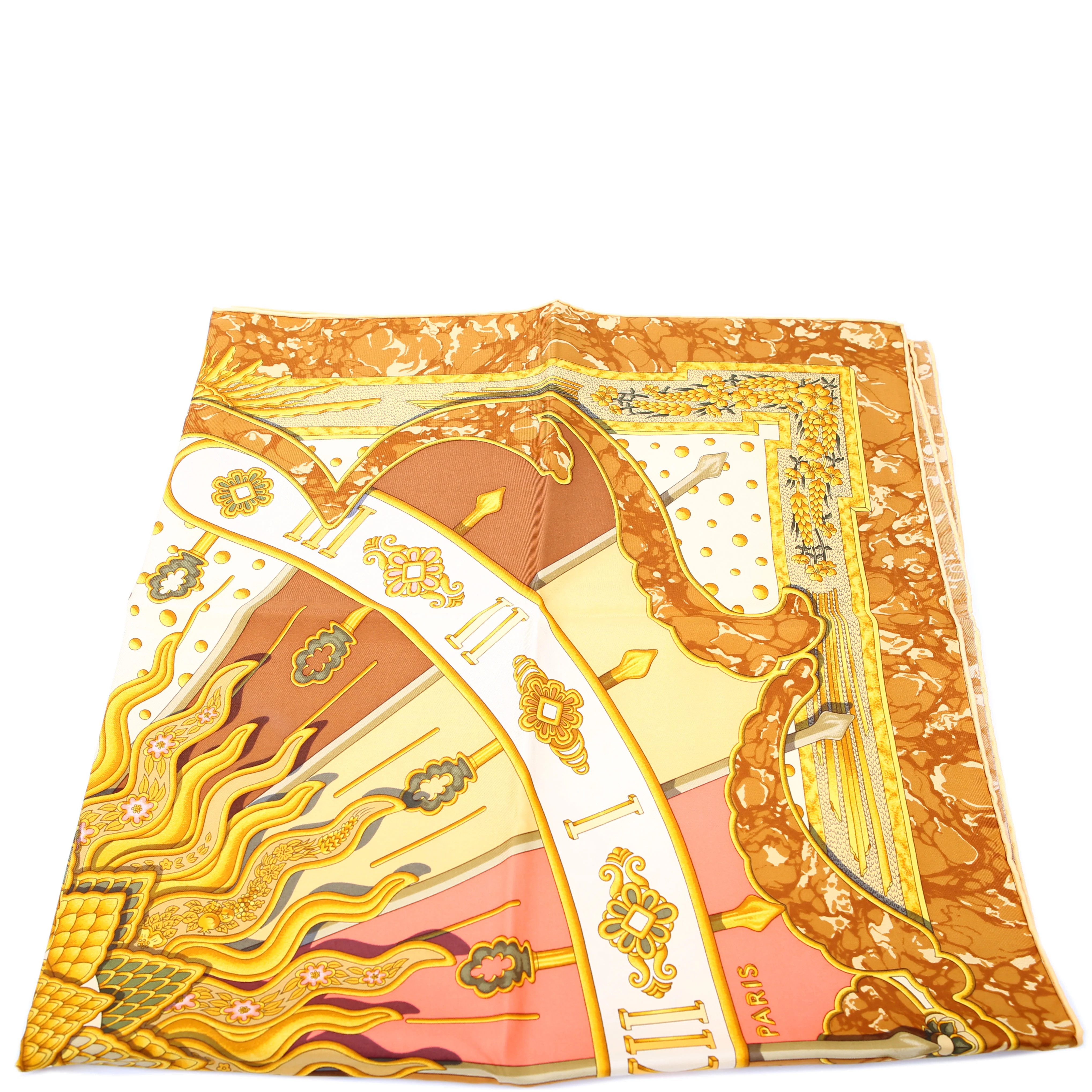 Carpe Diem Silk Scarf Yellow | Keeks Designer Handbags