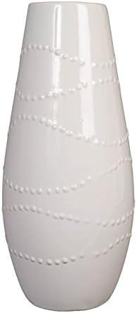 Hosley 12 Inch High White Textured Ceramic Vase Ideal Gift for Weddings Party Home Spa Settings R... | Amazon (US)