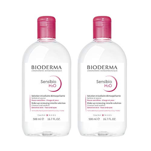 Bioderma Sensibio H2O Micellar Water, Duo Pack Makeup Remover, Gentle for Skin, Fragrance-Free & Alcohol-Free, No Rinse Skincare with Micellar Technology for Normal To Sensitive Skin Types | Amazon (US)