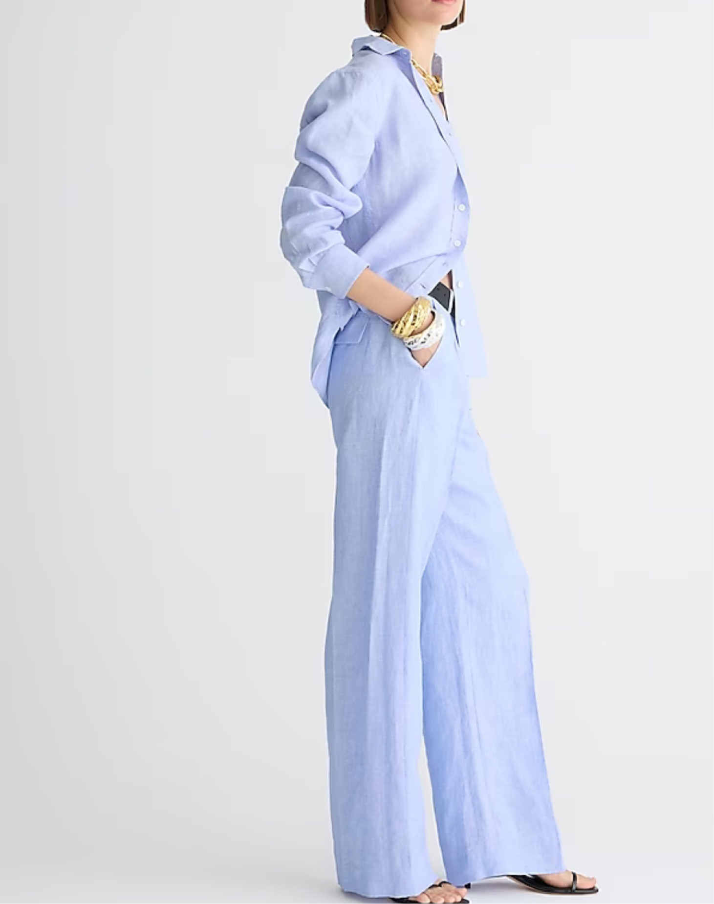 Linen blue pants and shirt spring summer outfit #linen 

#LTKworkwear #LTKstyletip #LTKSeasonal