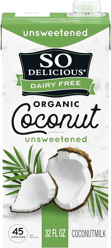 So Delicious Dairy Free Shelf-Stable Coconut Milk, Unsweetened, Vegan, Non-GMO Project Verified, ... | Amazon (US)