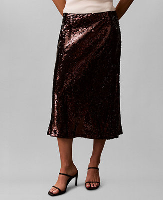 Calvin Klein Women's Sequined Midi Skirt - Macy's | Macy's