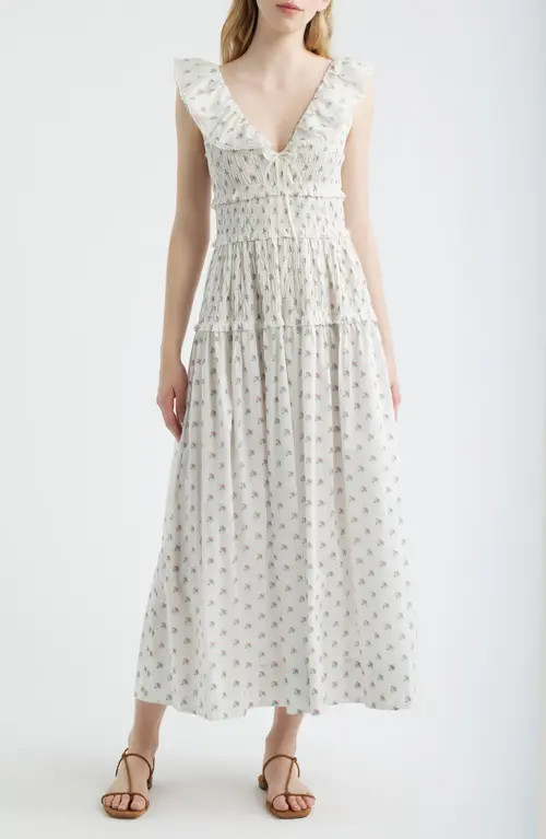 DÔEN Sorina Floral Organic Cotton Dress in Petit Posy Calico at Nordstrom, Size Large | Nordstrom