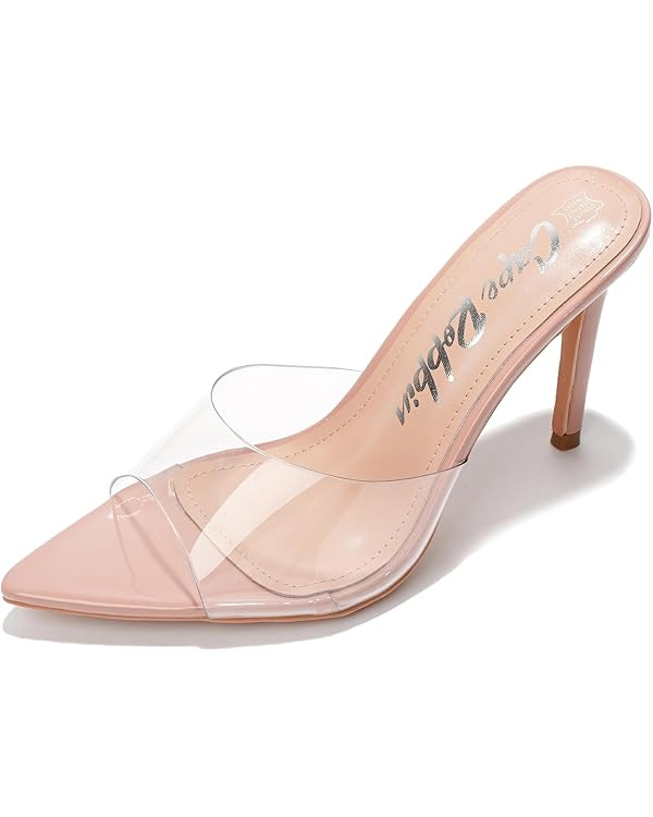 Clear Open Toe Heels for Women- Sleek, Comfy Pointy Heels for Women with Genuine PU Leather Insol... | Amazon (US)