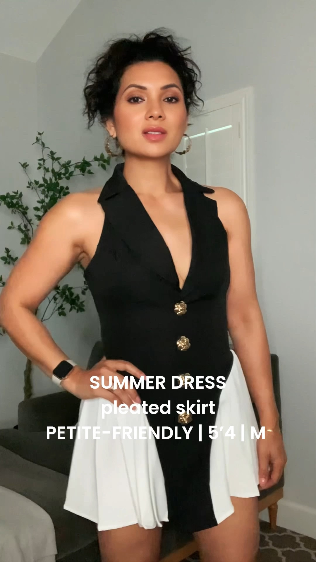 The black and white color combination is a classic. The gold button details stylish. The white pleated skirt is on point. However, it is just a bit too short for me. I think wearing it in the fall with tights would make me feel more comfortable. I’m wearing a size medium. I’m 5 foot 4 inches  

#LTKFindsUnder50 #LTKStyleTip #LTKU