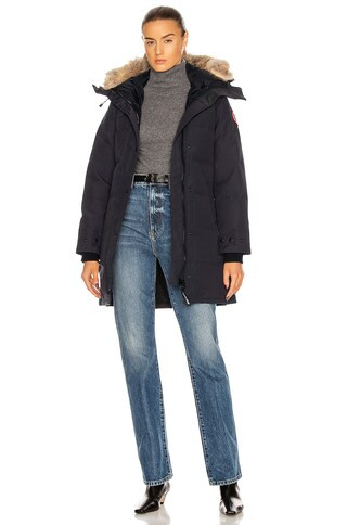 Canada Goose Shelburne Parka with Coyote Fur in Navy | FWRD 