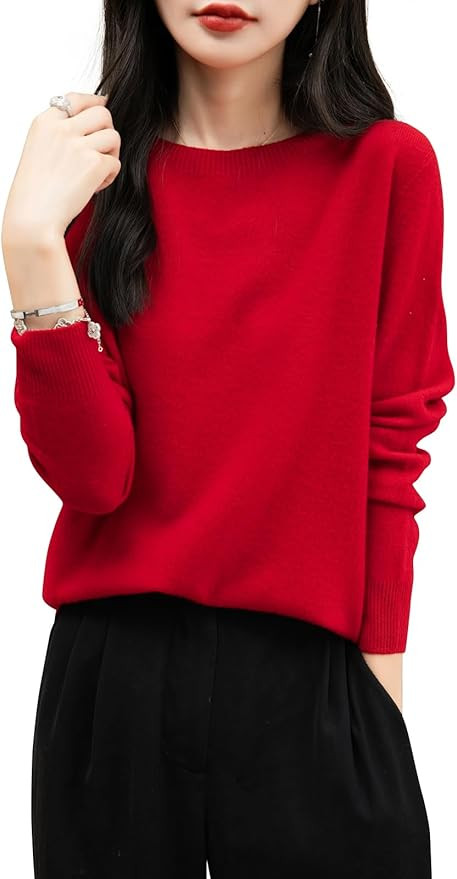 Women's 100% Merino Wool 2024 Fall Winter First-Line Ready to Wear Long Sleeve Seamless Knit Crew... | Amazon (US)