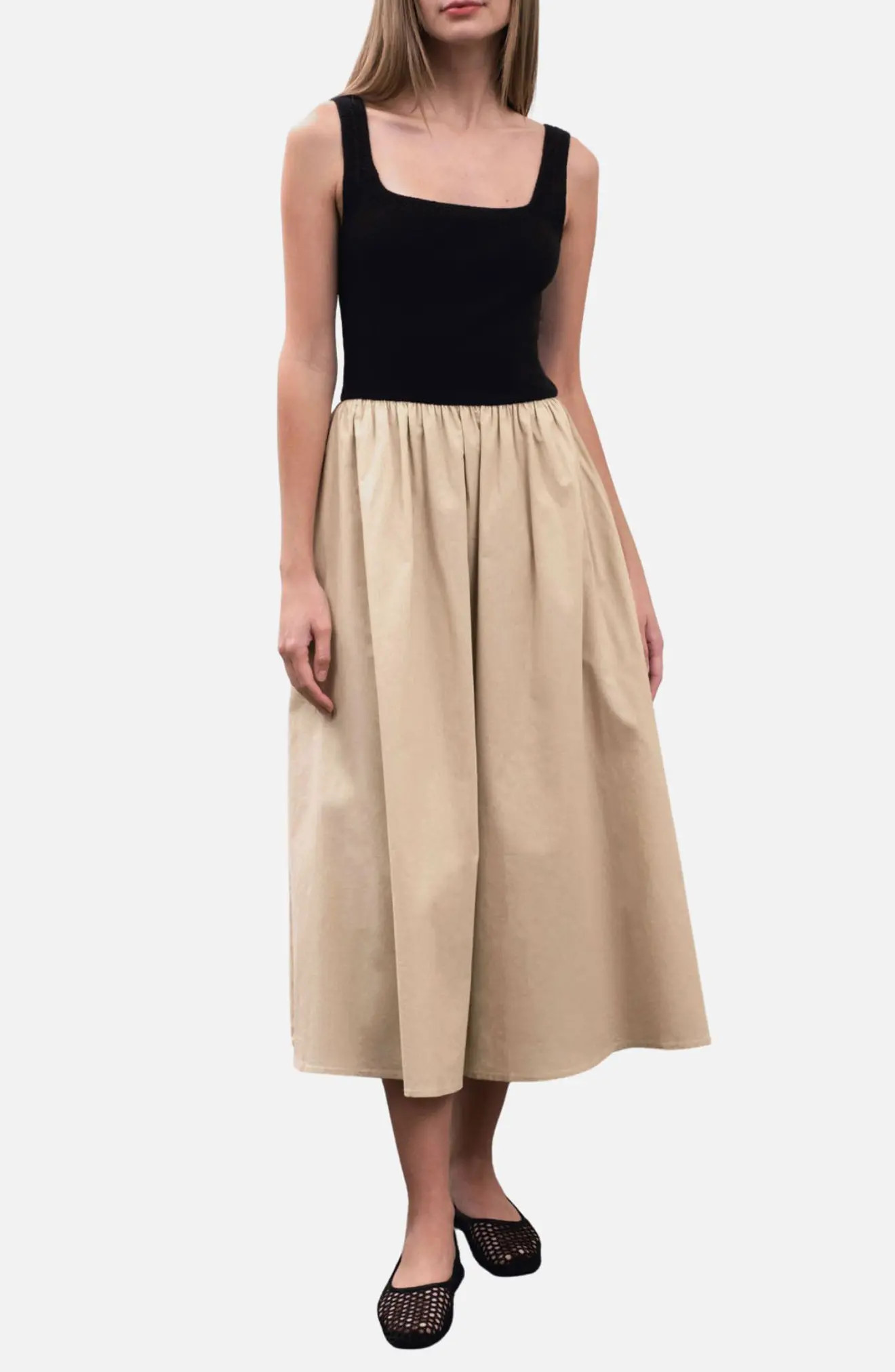 MOON RIVER Sleeveless Mixed Media Maxi Dress (Women) | Nordstromrack | Nordstrom Rack