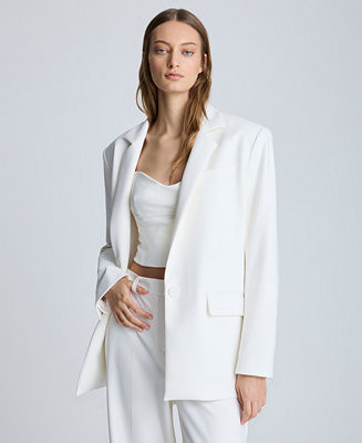 Kenneth Cole Women's Balance Stretch One Button Boyfriend Jacket - Macy's | Macy's