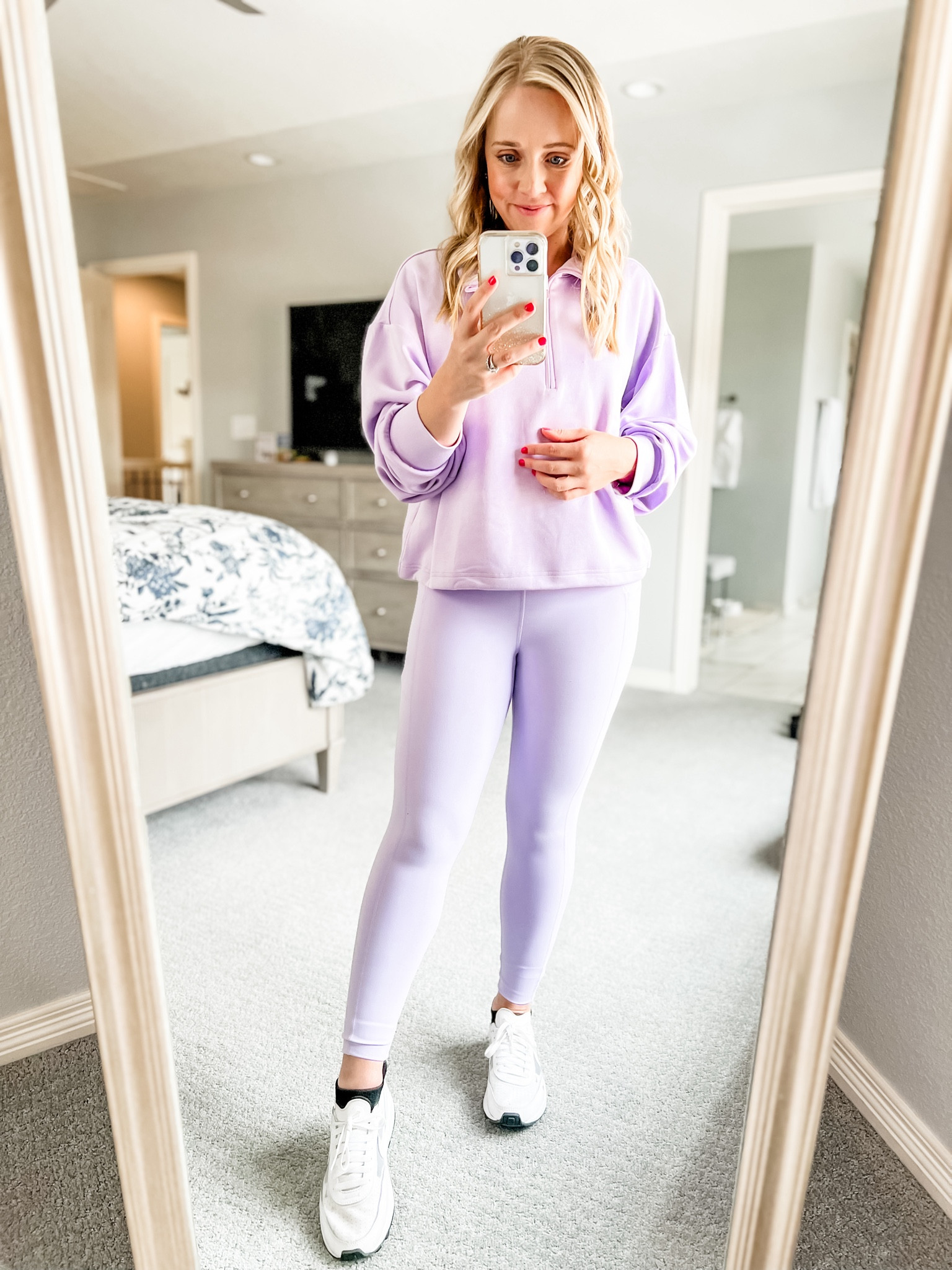 This workout set is so soft! Love the purple color. Both leggings and zip up sweater fit TTS. 
Activewear. Workout set. Zella. Casual outfit. Workout. Leggings. Zip up sweater. 

#LTKfitness #LTKsalealert