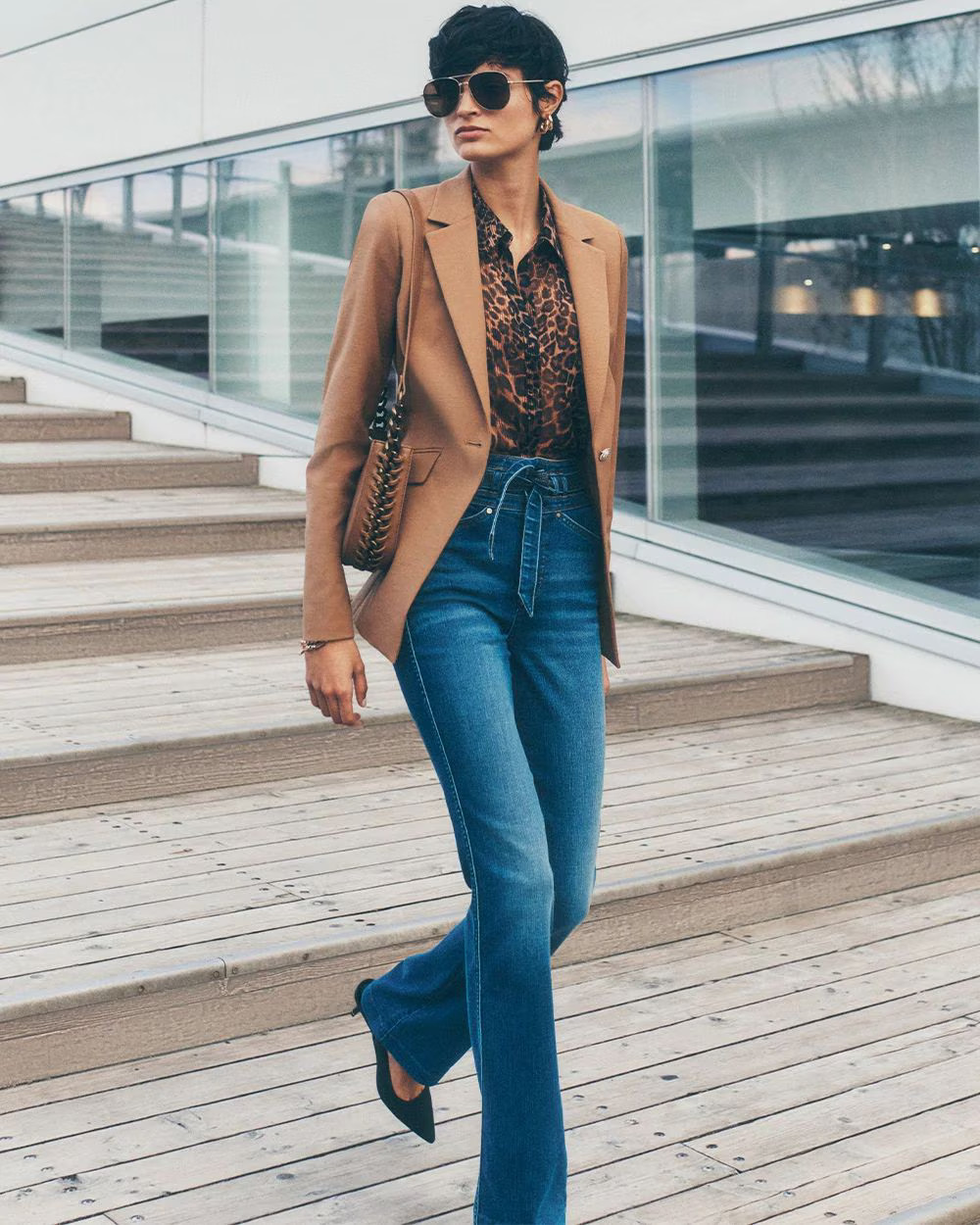 Extra High-Rise Everyday Soft Denim™ Belted Trapunto Flare Jeans | White House Black Market