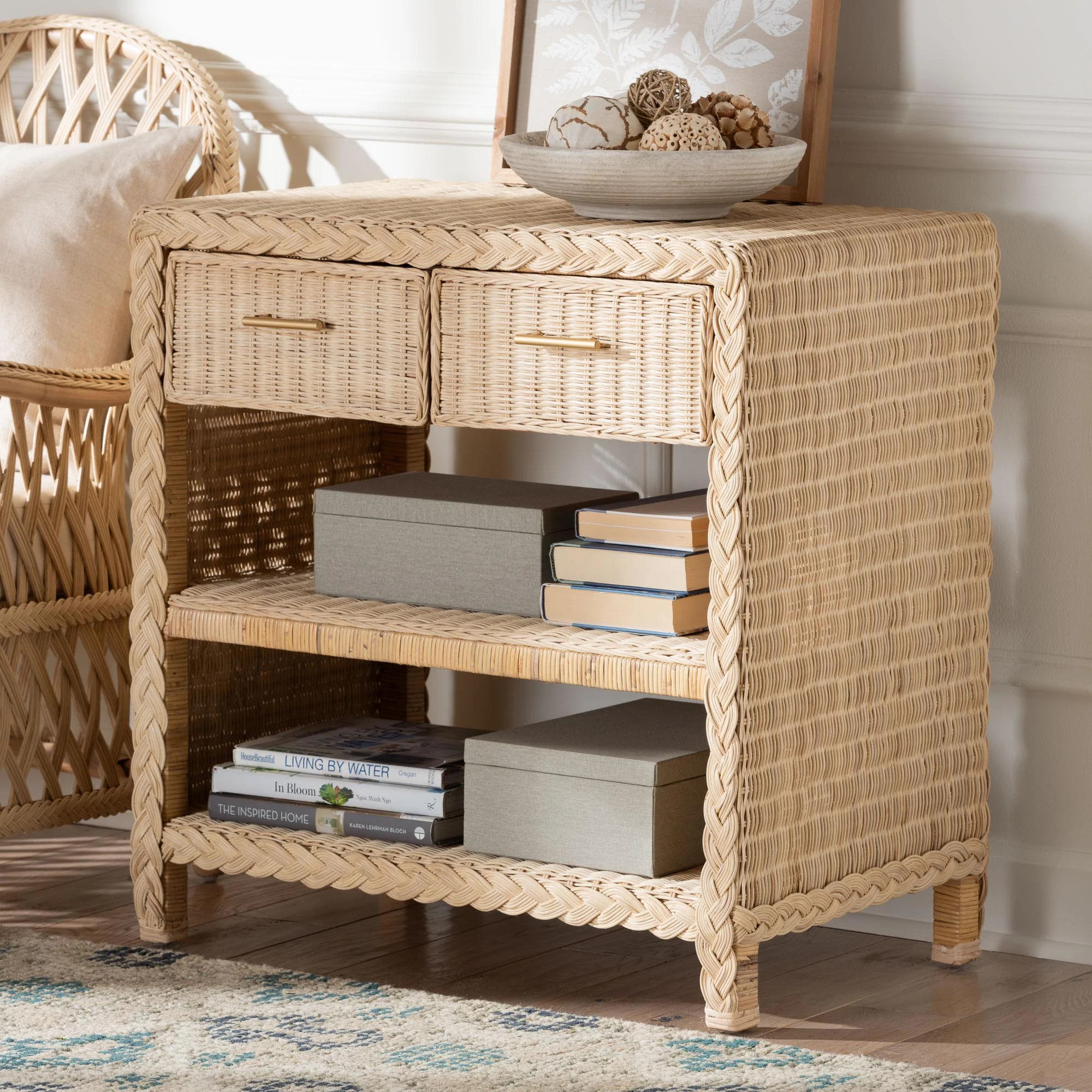 bali & pari Lanica Japandi Console Table, Pale brown | Walmart (US)