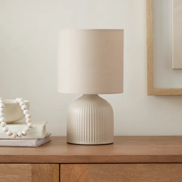 Hebe Ribbed Ceramic Table Lamp | Dunelm (migrated)