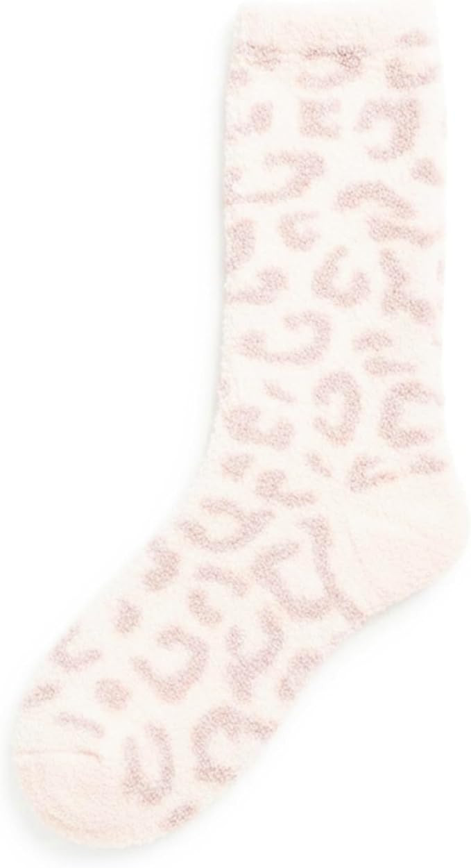 Leopard Print Wild Cream Sand Cozy Women's Fuzzy Comfy Super Soft Crew Socks One Size | Amazon (US)
