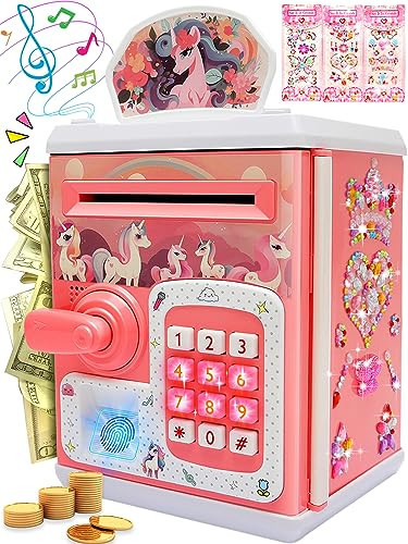 Piggy-Bank-Toys-for Girls,Large Electronic Coin-Cash-Register for-Toddler-Girls-Toys-Age-6-8,Cool-Stuff-ATM Bank Money Box,Kids-Toys for 2 3 4 5 6 7 8 9 10 11 12 Year Old Girl Christmas-Birthday-Gifts | Amazon (US)