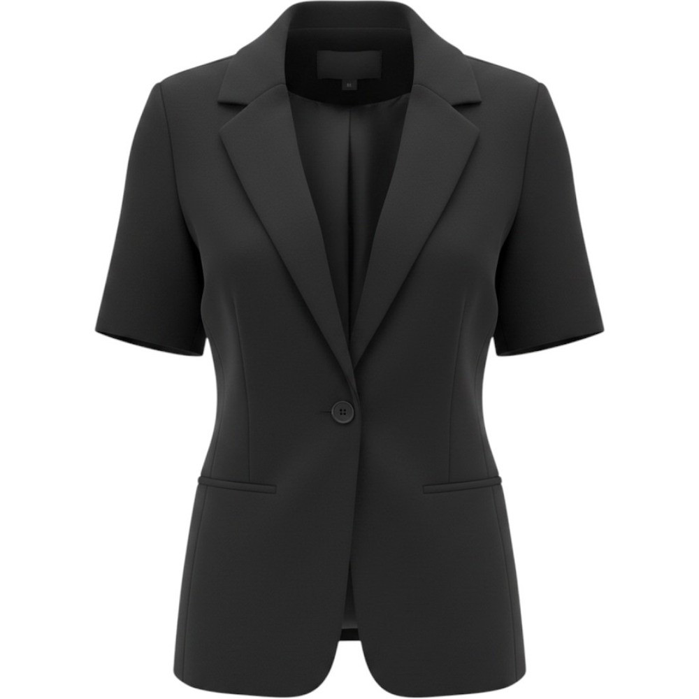 Scoop SLVS Boxy Blazer Womens Medium Black Short Sleeve Single Button New | Poshmark