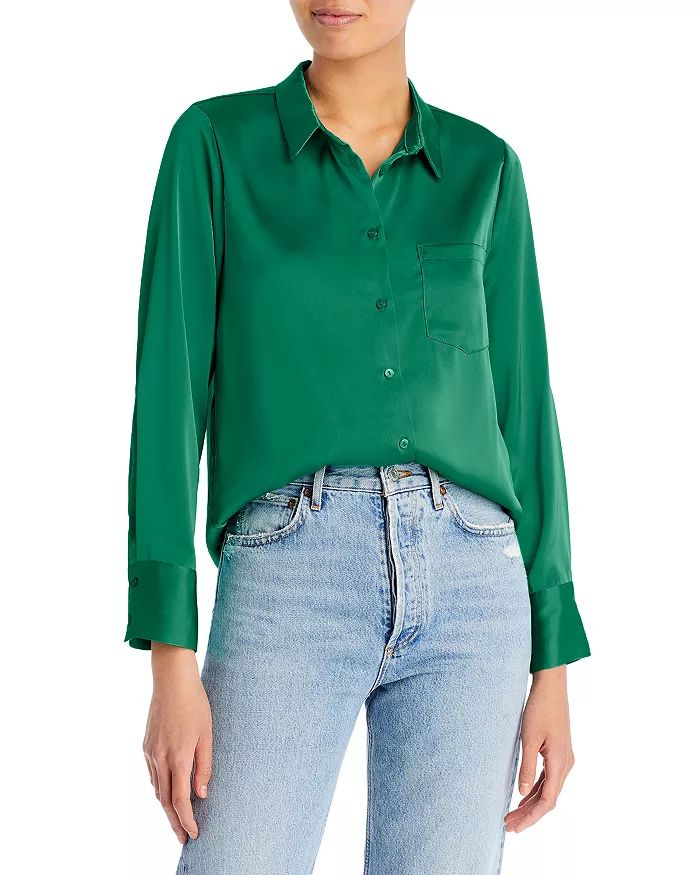 Satin Button Front Blouse - 100% Exclusive | Bloomingdale's (US)