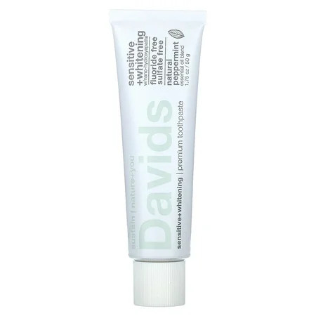 Davids Premium Toothpaste, Sensitive+Whitening w/nano-hydroxyapatite Toothpaste, Peppermint, Travel Size, 1.75 oz. | Walmart (US)