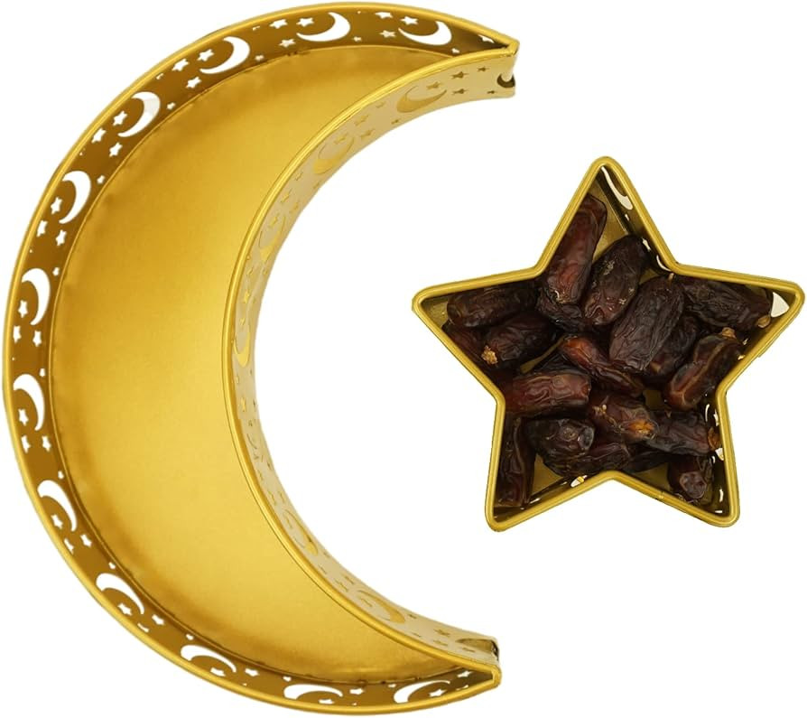 Funmaker Moon Star Dinner Plate Tray Fruit Plate Ramadan Decoration,Eid Mubarak Moon Star Serving... | Amazon (US)