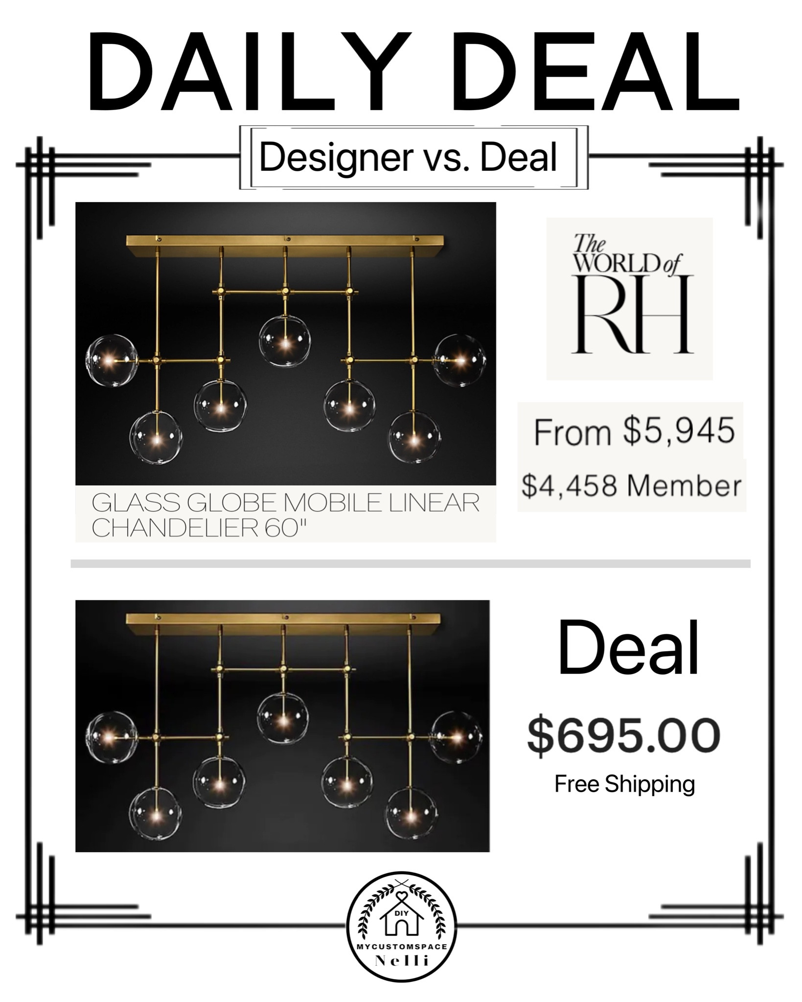 Designer vs. Deal 
Modern dining room chandelier 

#LTKFind #LTKstyletip #LTKhome