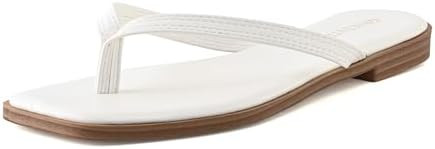 Flip Flops for Women Round Toe Thong Sandals Comfortable Summer Beach Slip On Slides | Amazon (US)
