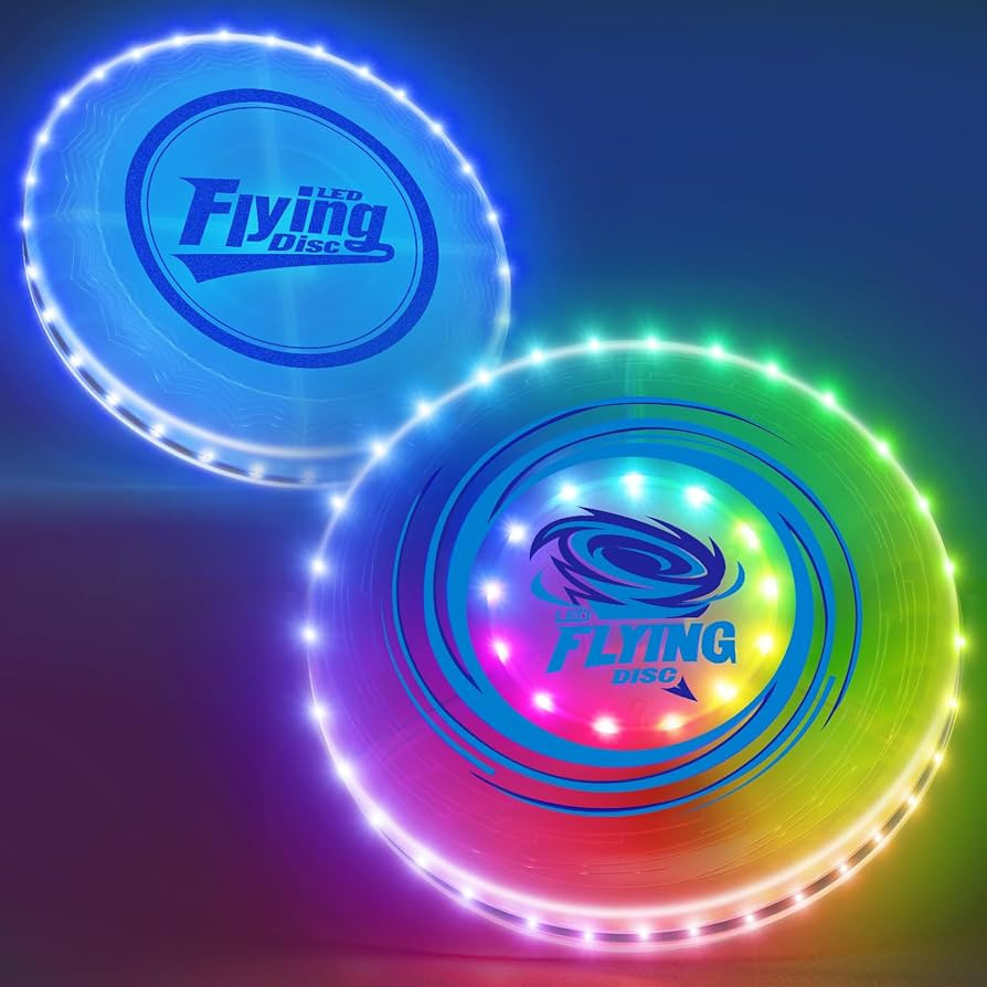 2 Pack Light up Flying Discs for Kids, Rechargeable Disc with 45 LEDs, 14 Lighting Modes(10")&Bui... | Amazon (US)