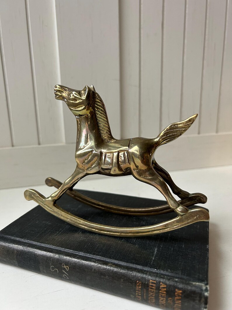 Vintage Brass Rocking Horse Vintage Rocking Horse Vintage Nursery Decor Brass Horse - Etsy | Etsy (US)