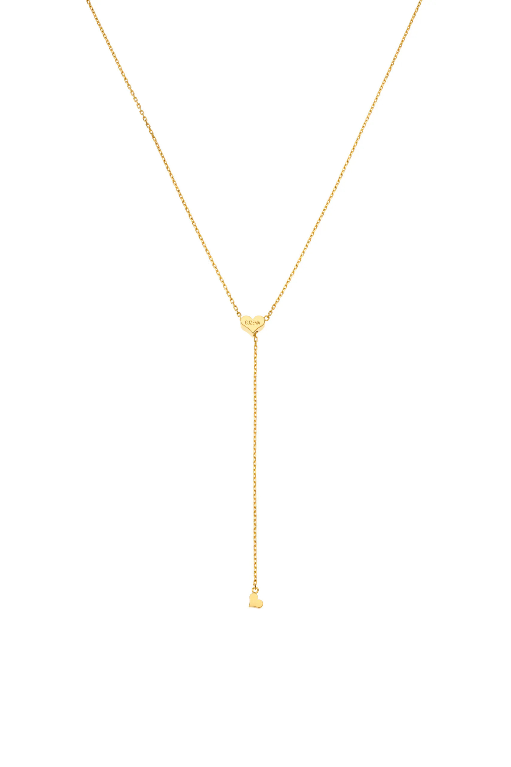 Adjustable 18K Yellow Gold Heart Necklace - Guzema | Guzema Fine Jewelry