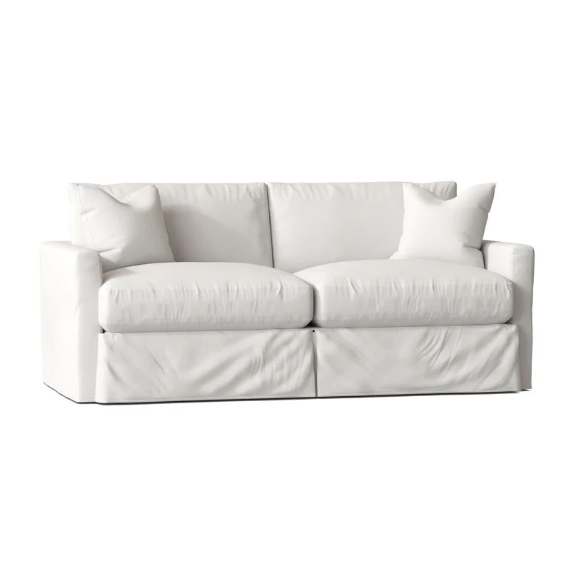 Kian 84'' Square Arm Slipcovered Sofa with Reversible Cushions | Wayfair North America