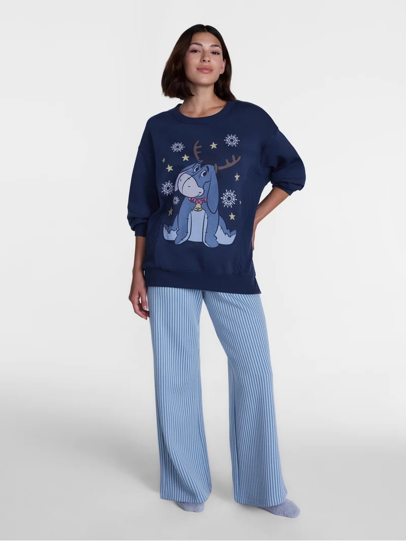 Winnie The Pooh Women's Eeyore Graphic Sleep Top with Long Sleeves, Sizes XS-3XL | Walmart (US)