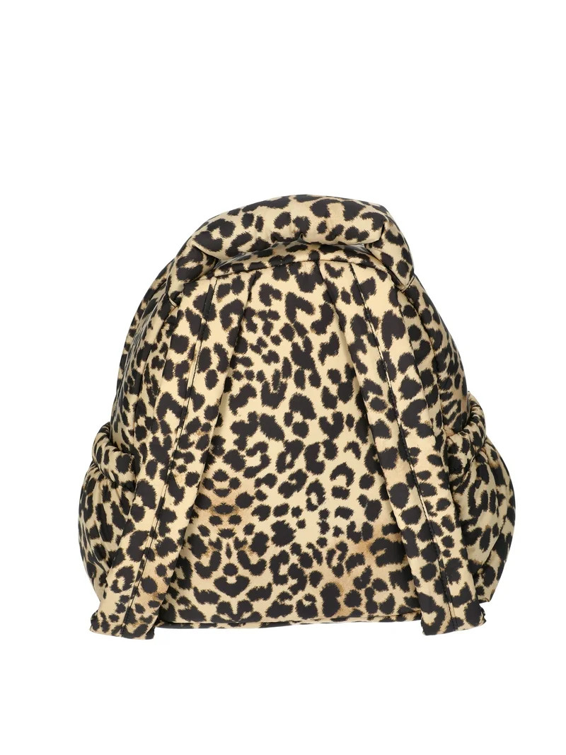No Boundaries Women’s Hands Free Puffy Mini Backpack, Leopard | Walmart (US)
