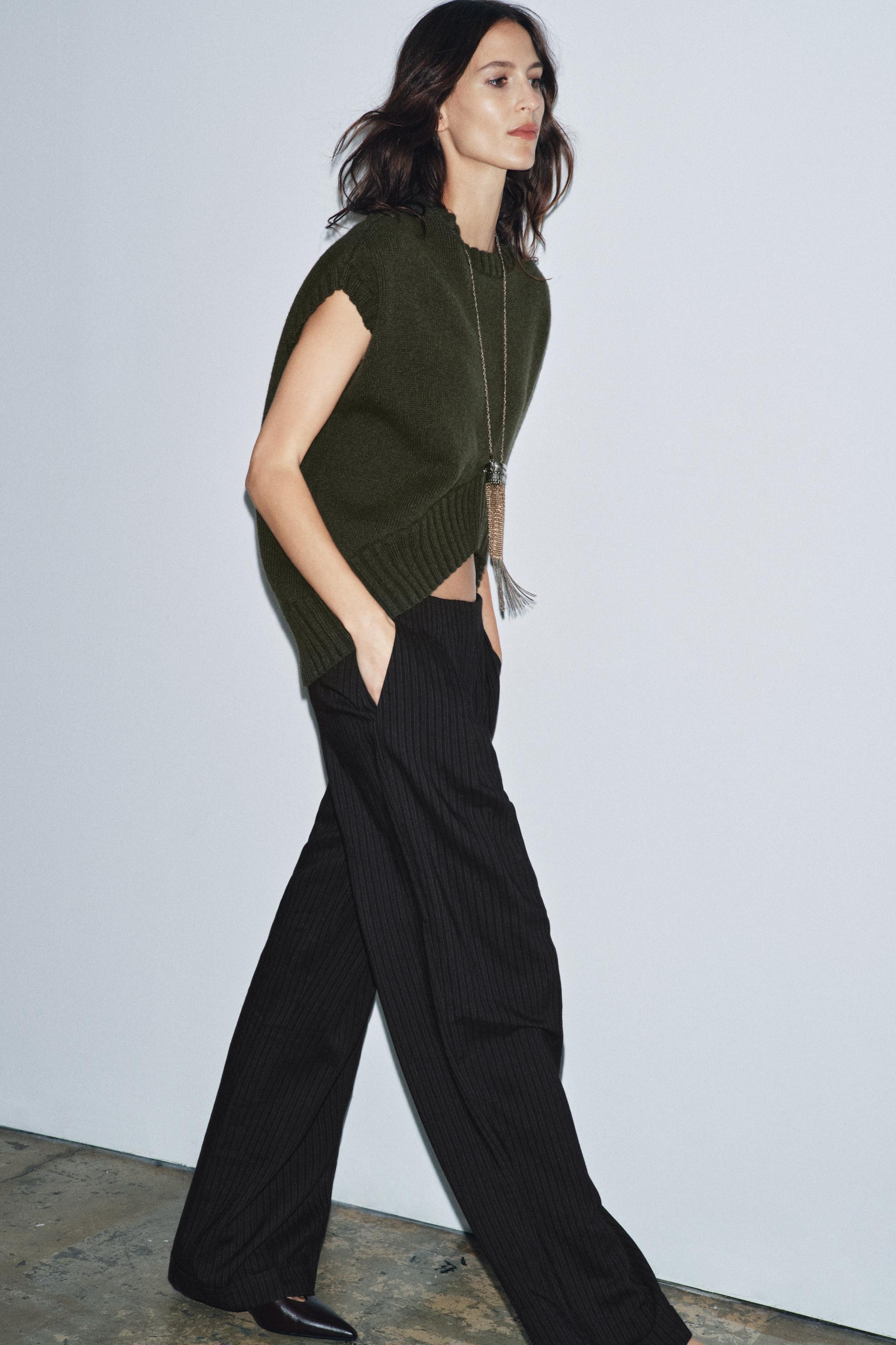 OVERSIZED ASYMMETRIC HEM WOOL VEST | Zara US