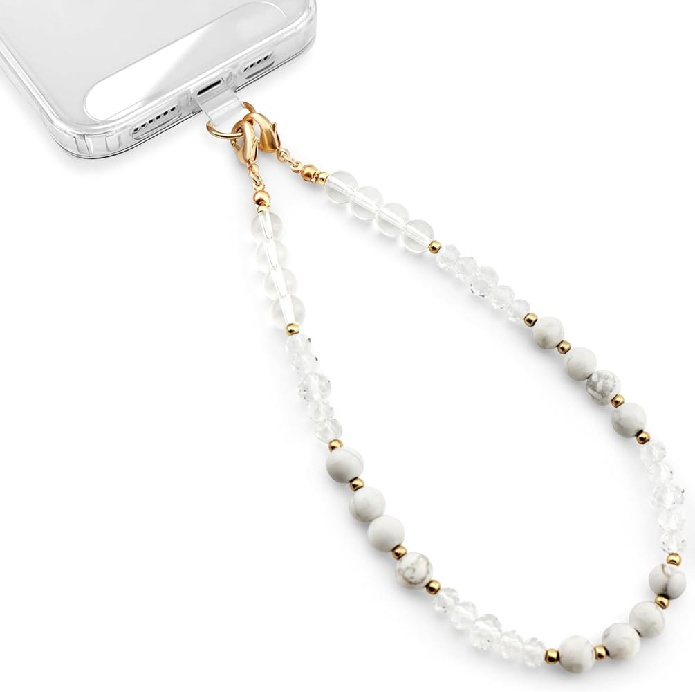 Natural Stones Cute Phone Charm Detachable Phone Strap Hook Hands-Free Phone Wrist Strap Cell Pho... | Amazon (US)