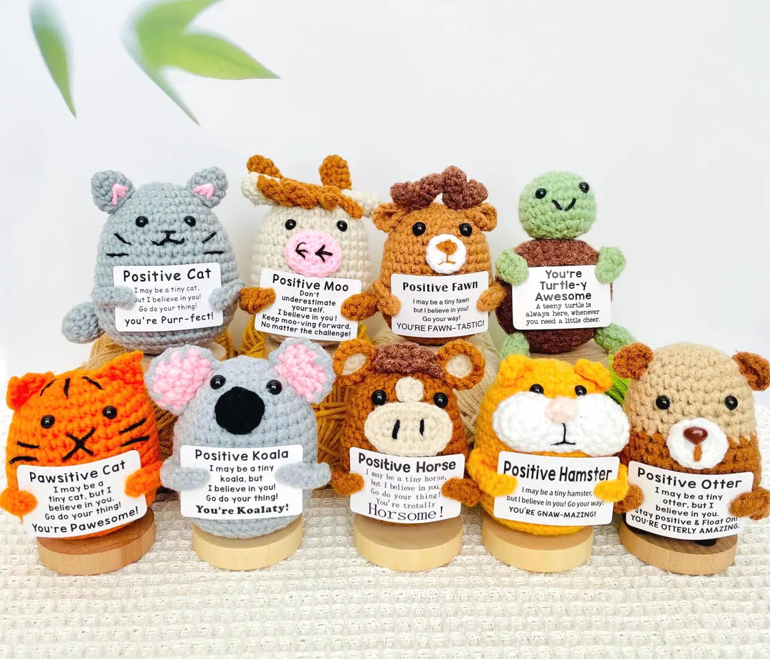 Crochet Motivational Desk Buddy: Positive Fast Food & Animals - Etsy | Etsy (US)