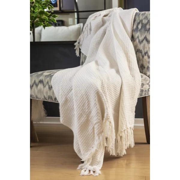 Loveta Honeycomb Weave Cotton Throw | Wayfair North America