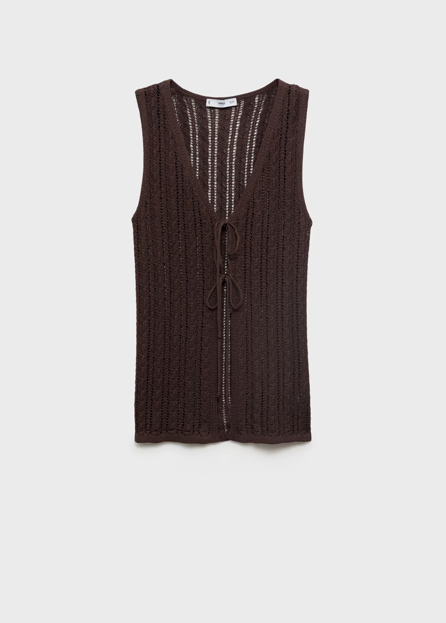 Openwork knitted waistcoat with bow closure | MANGO (UK)