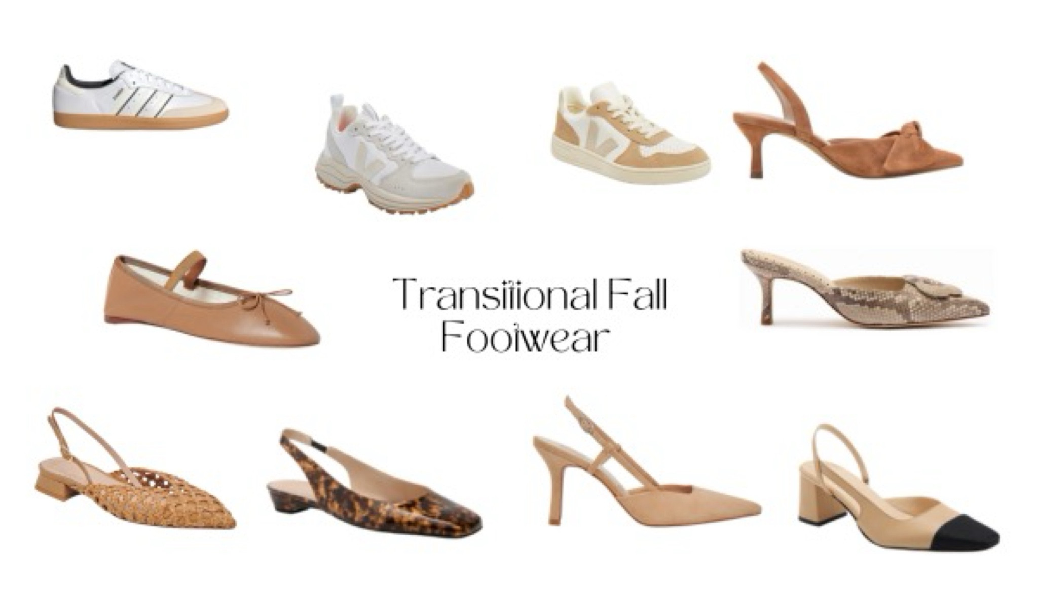 Transitional fall footwear: neutral flats, heels and sneakers 

Tuckernuck, Draper James, loeffler tandall, Amazon, veja

#LTKWorkwear #LTKShoeCrush #LTKBacktoSchool