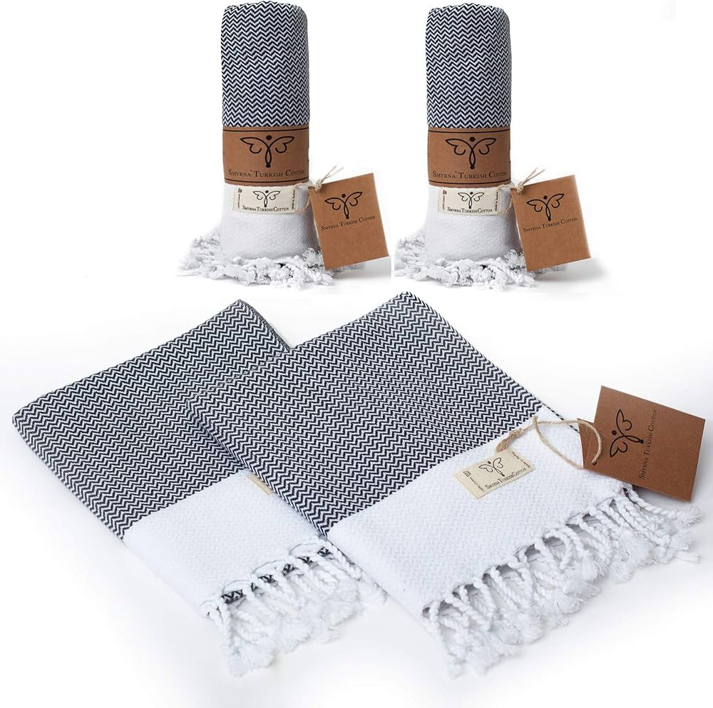 Smyrna Original Turkish Hand Towels Orientina Series Set of 2 | 100% Cotton, 16 x 40 Inches | Dec... | Amazon (US)