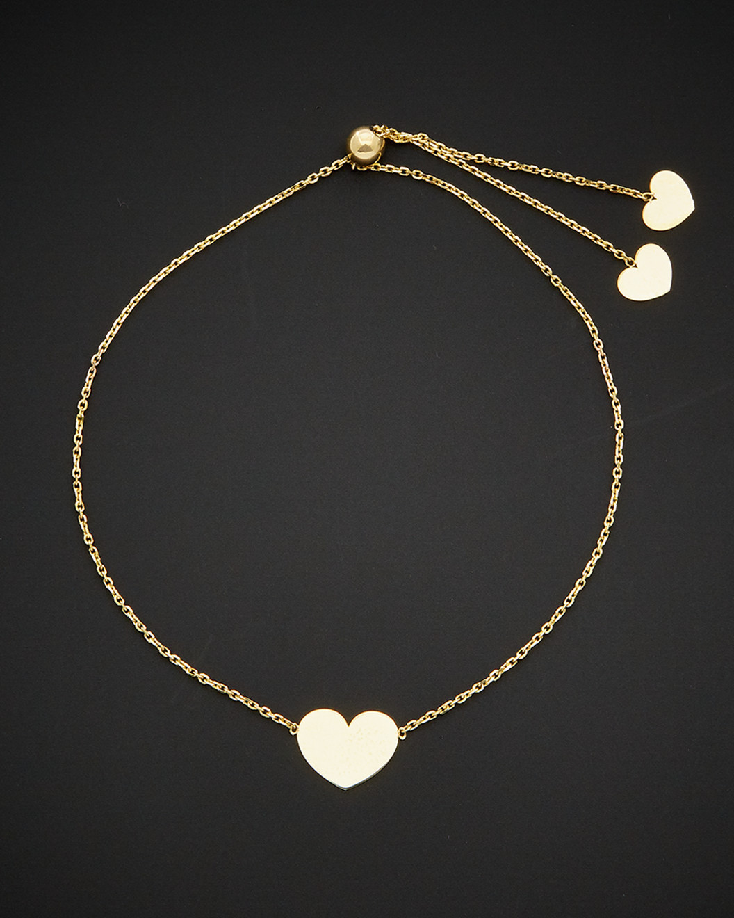 14K Italian Gold Adjustable Heart Bracelet | Rue La La