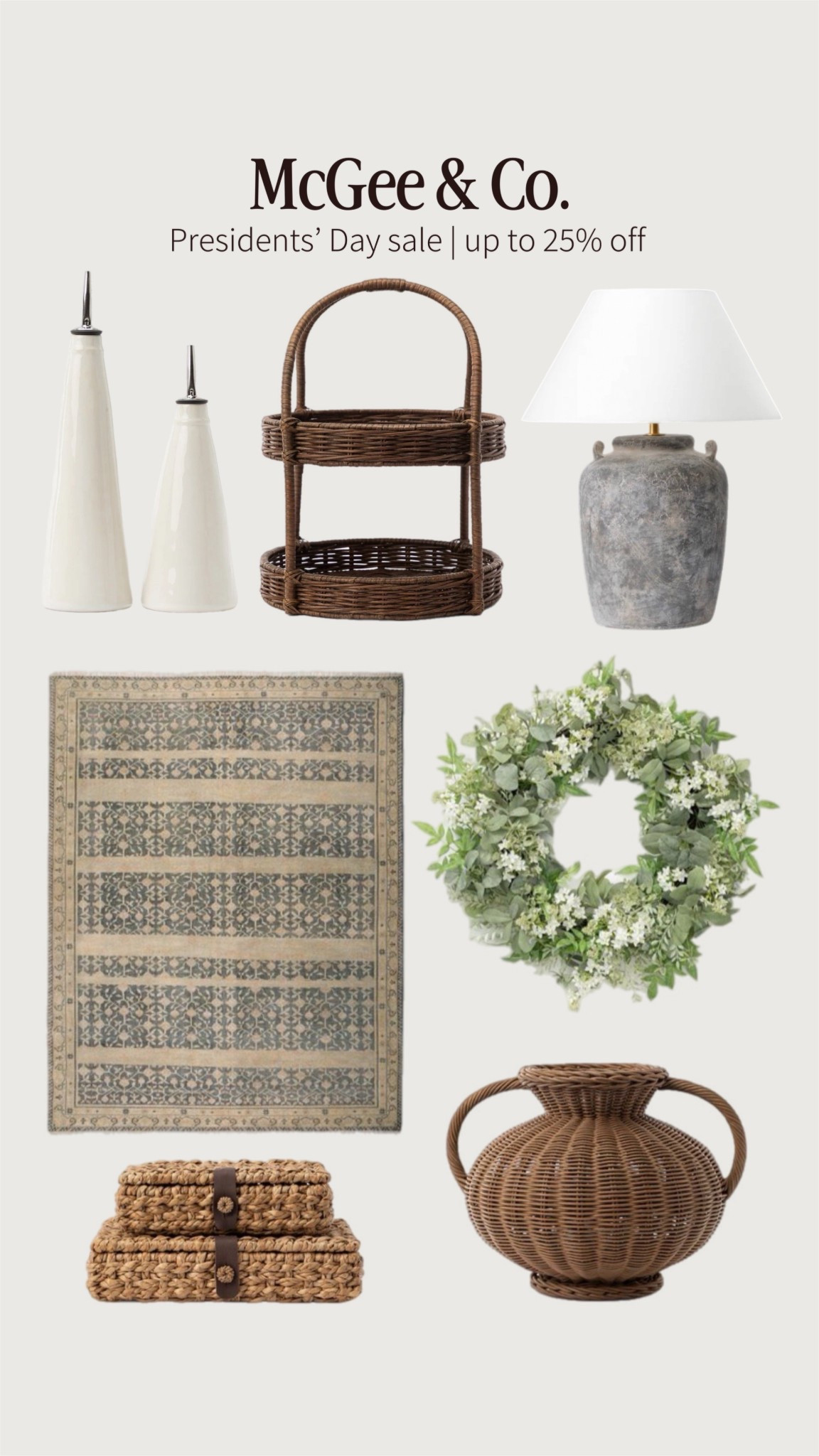 McGee & Co Presidents’ Day sale is on now! Up to 25% off site wide. 

Living room, rug, studio McGee, coffee table, tray, area rug, pillows, lamp, vase 

#LTKSaleAlert #LTKHome #LTKSeasonal