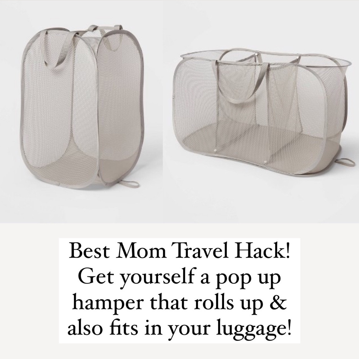 Mom travel hack! Pop up hamper that holds your families dirty clothes and folds flat in a small circle allowing it to fit in your luggage! 

#LTKbaby #LTKfamily #LTKhome