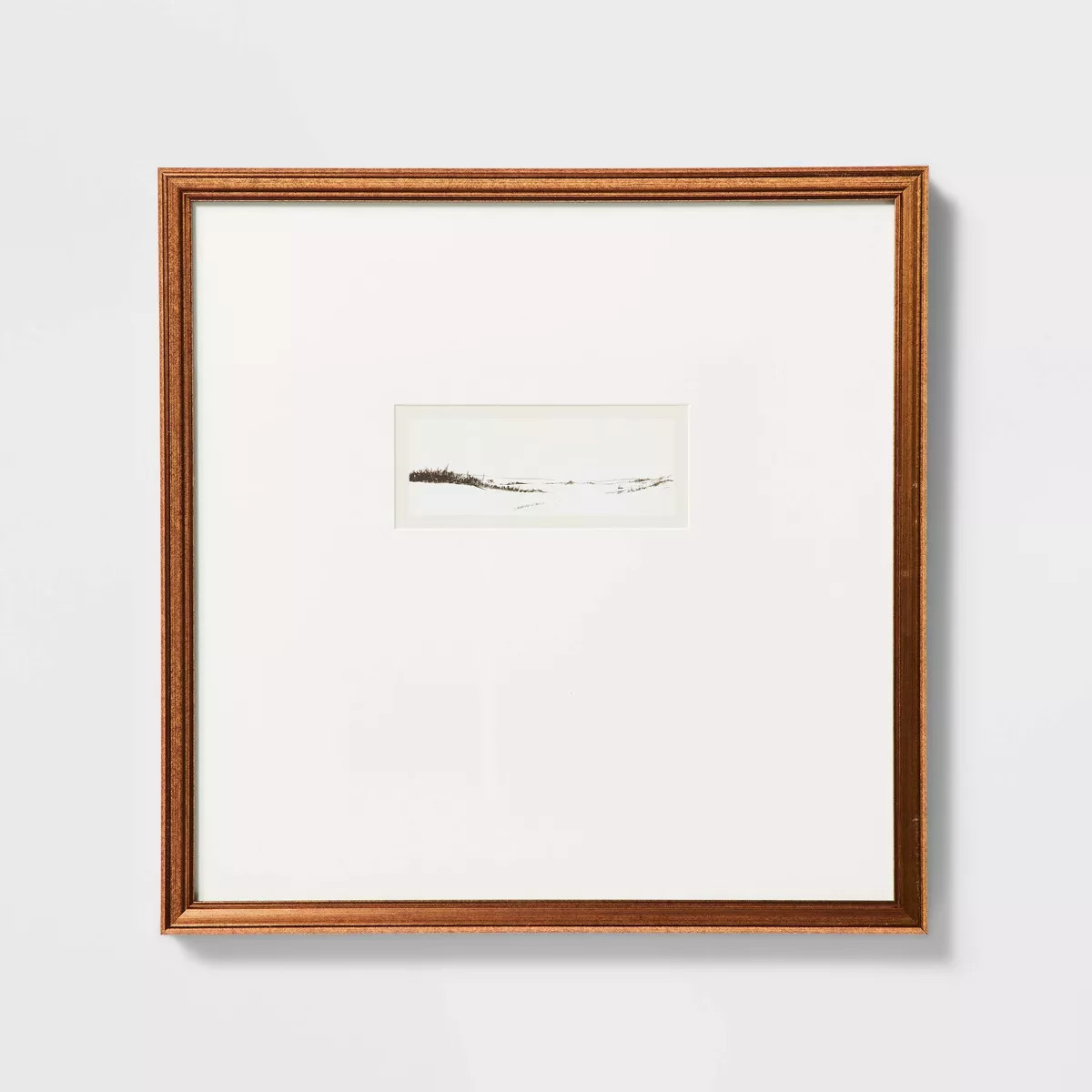 18" x 18" Winter Wonderland Framed Underglass with Oversized Mat Antique Brass - Threshold™ des... | Target