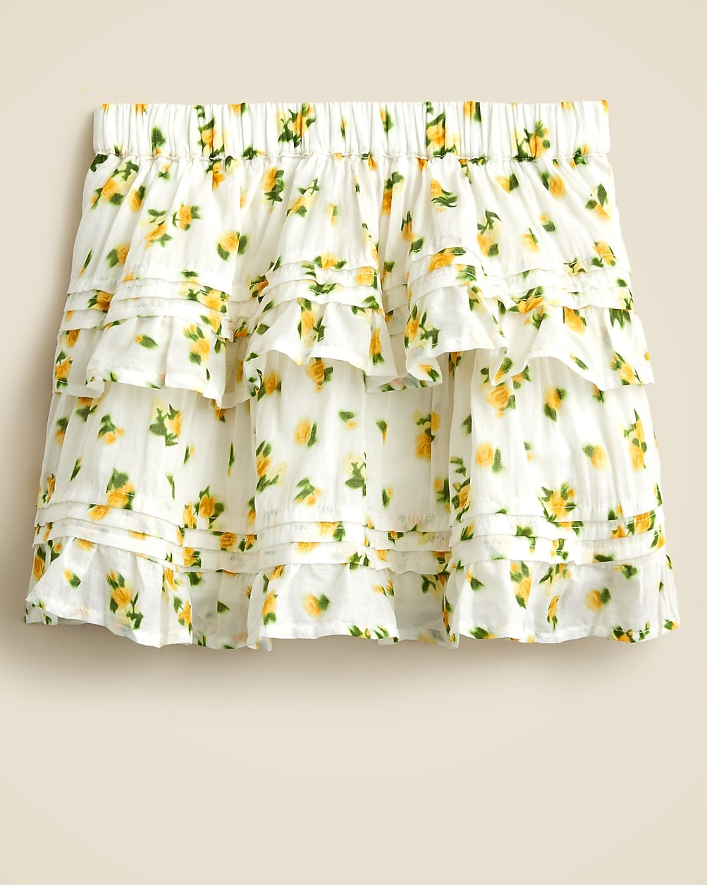 Girls' tiered ruffle skirt in blurry rose print | J. Crew US