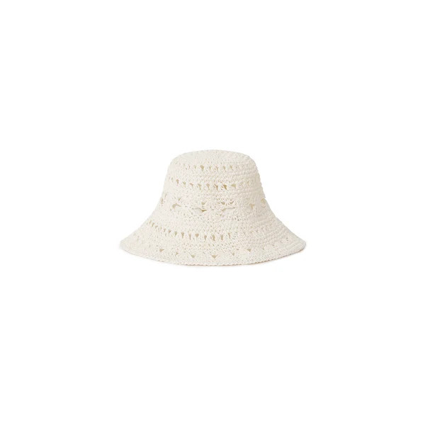 Straw Crochet Bucket Hat - Whipped White | Kulani Kinis US