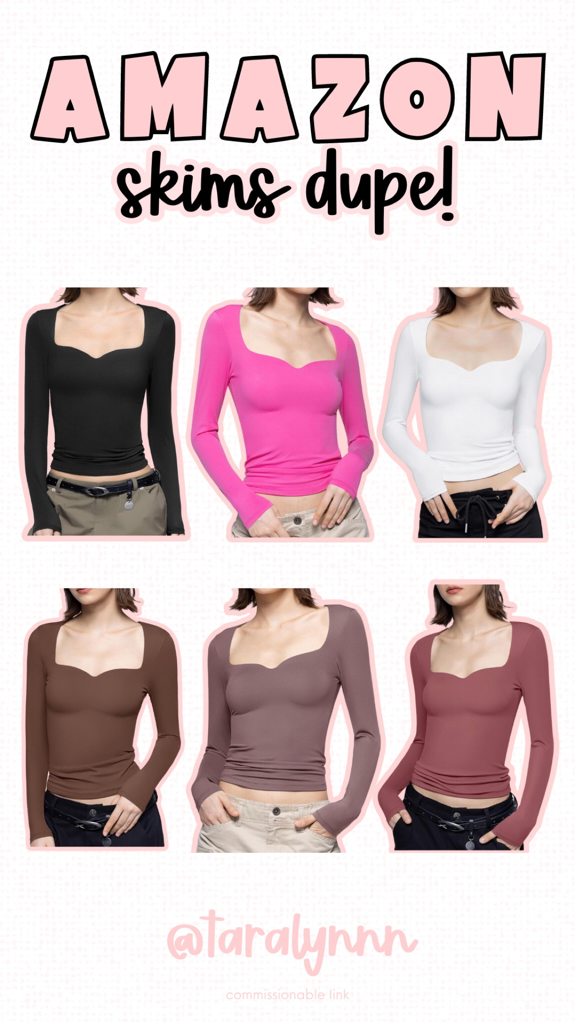 Amazon Skims Inspired Top Heart Neckline Basic Long Sleeve 

50% off today on sale

#amazonfashion #basics #skims #skimsinspired #sale #spring #outfit

#LTKsalealert #LTKstyletip #LTKSeasonal