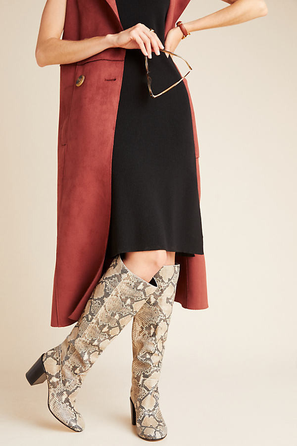 Dolce Vita Cormac Snake Knee-High Boots By Dolce Vita in Black Size 6.5 | Anthropologie (US)