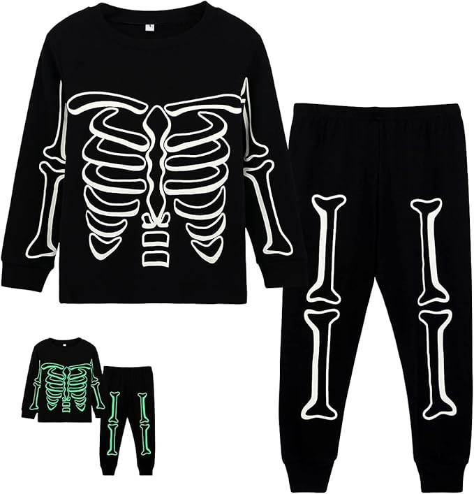 Amazon.com: Glow in the Dark Pajamas Toddler 2T Skeleton : Clothing, Shoes & Jewelry | Amazon (US)