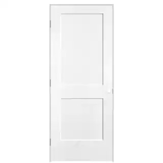 32 in. x 80 in. 2-Panel Logan Right-Hand Hollow Core Ultra Pure White Molded Composite Single Prehung Interior Door | The Home Depot